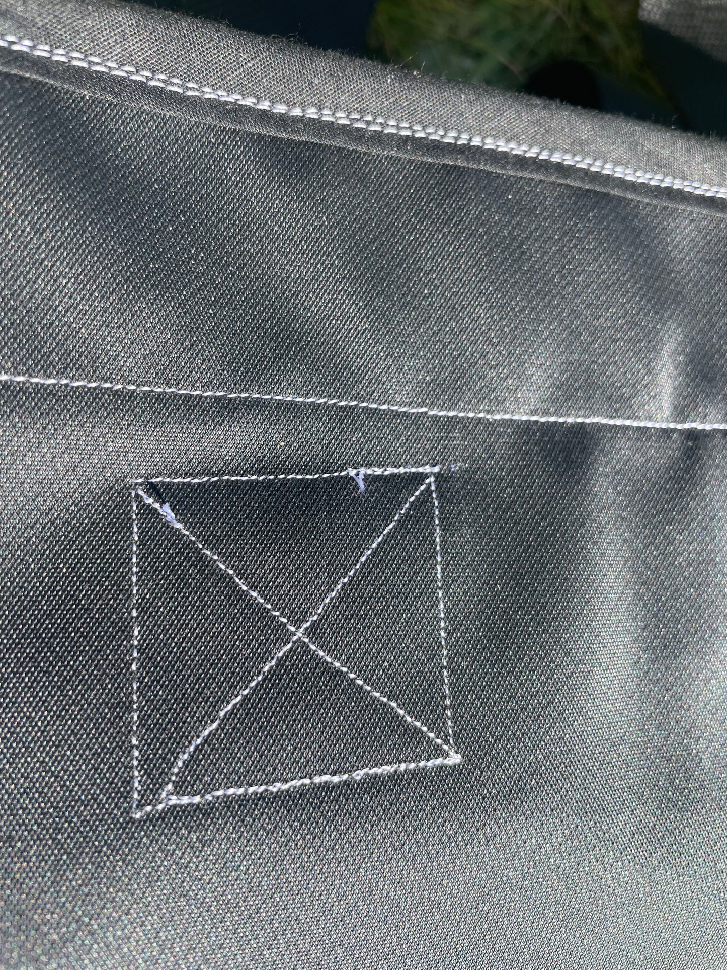 Small Black Tote- white stitching